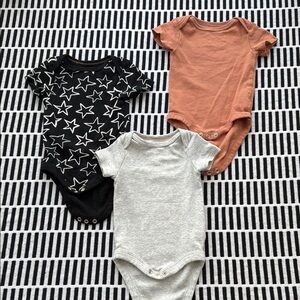 Cloud Island Black and Gray Bodysuits